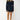 Tailored denim blazer dress made from upcycled materials with sharp lapels and silver zip details.
